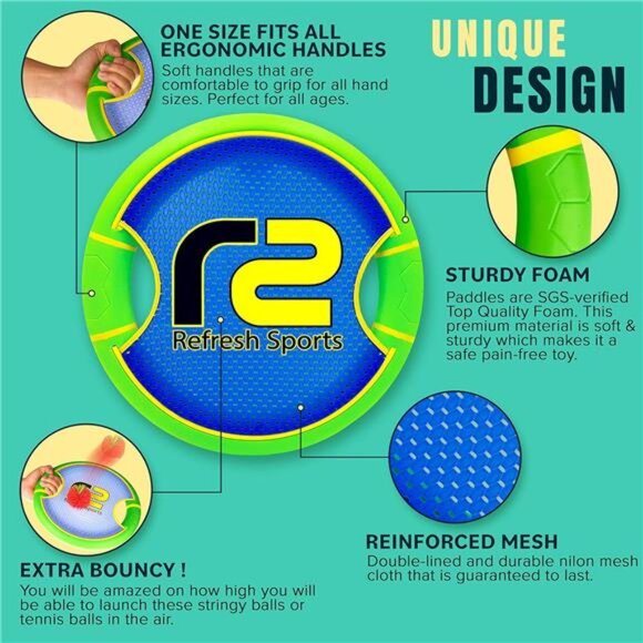 Fun Bouncy Paddle & Stringy Ball Toss & Catch Game - Easy to Use for Kids - Picture 4 of 6